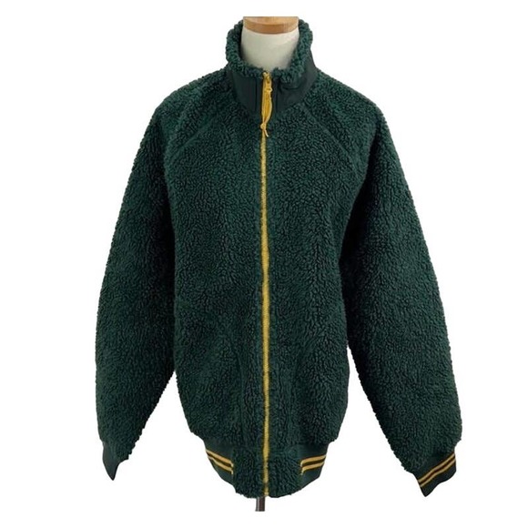 New J.Crew Men’s Nordic Sherpa Fleece Green All-Weather Jacket Coat Med Madewell - Picture 3 of 7